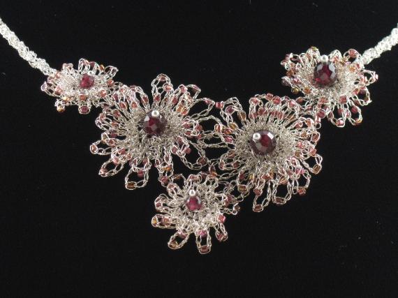 Garnet Blooms Necklace by Anne Annabelle Jones