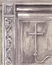 San Clemente Altar Drawing by Anne Annabelle Jones