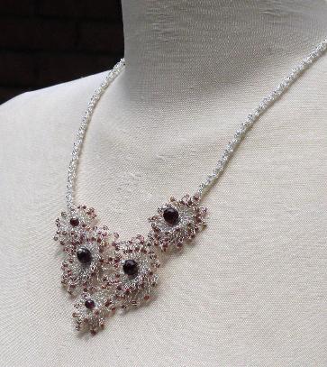 Garnet Blooms Necklace by Anne Annabelle Jones