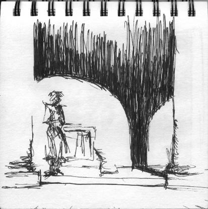 Shadows in Rome Sketch by Anne Annabelle Jones