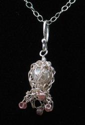 Pink Bud Pendant by Anne Annabelle Jones