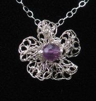 Amethyst Blossom Pendant by Anne Annabelle Jones