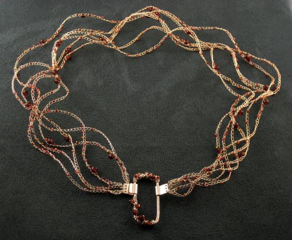 Red, Red, Red necklace by Anne Annabelle Jones